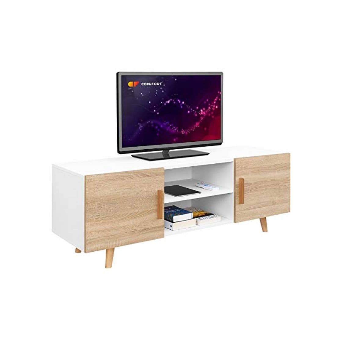 Electronic Comifort TV85B/S - Mueble TV Salón Estilo Moderno Nórdico Mesa Televisión, Colores: