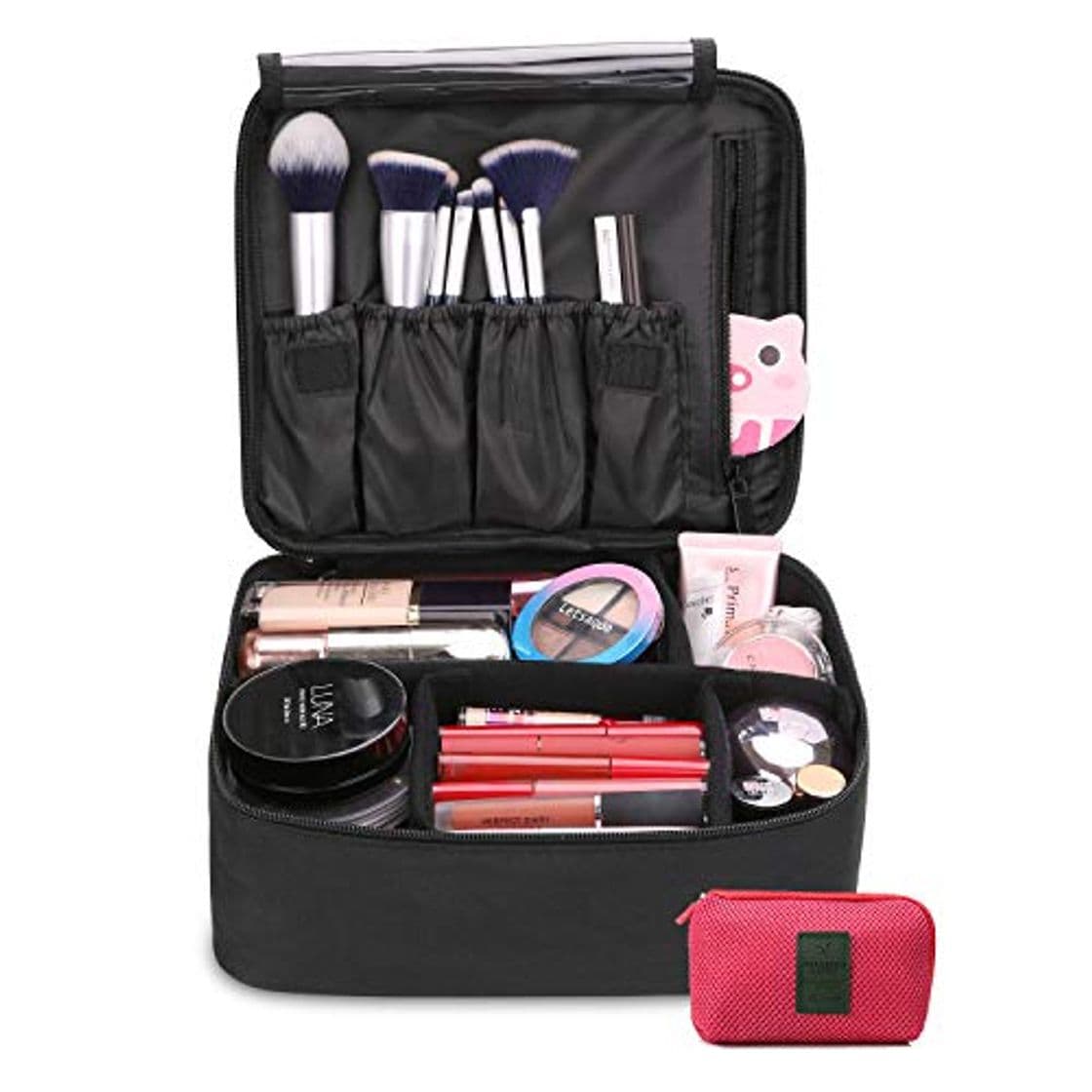 Fashion DIMJ Neceser Maquillaje Portátil, Bolsa de Maquillaje Ligera con Divisores Bolsillos Profesional