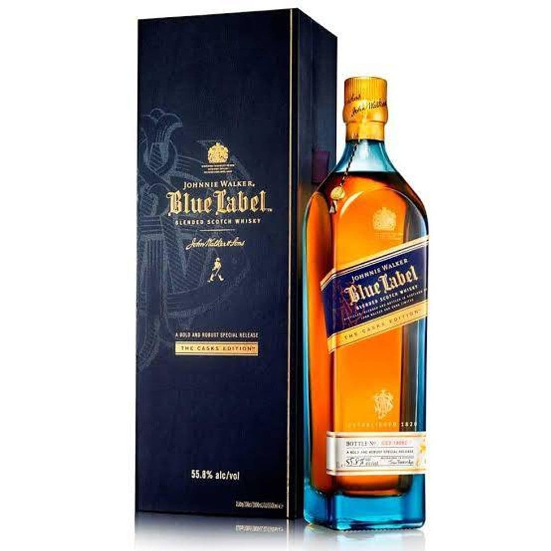 Fashion Johnnie Walker Blue Label o etiqueta azul. 