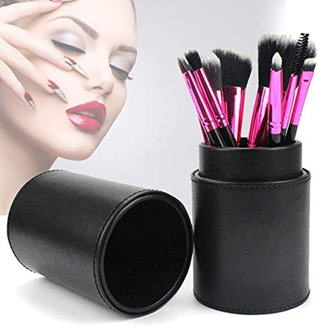 Product Set de brochas de maquillaje Herramientas de maquillaje profesional pincel de artista de maquillaje de la cara de retoque de belleza 8 PCs con Negro de cepillo del maquillaje del barril ZNDGG kit broc