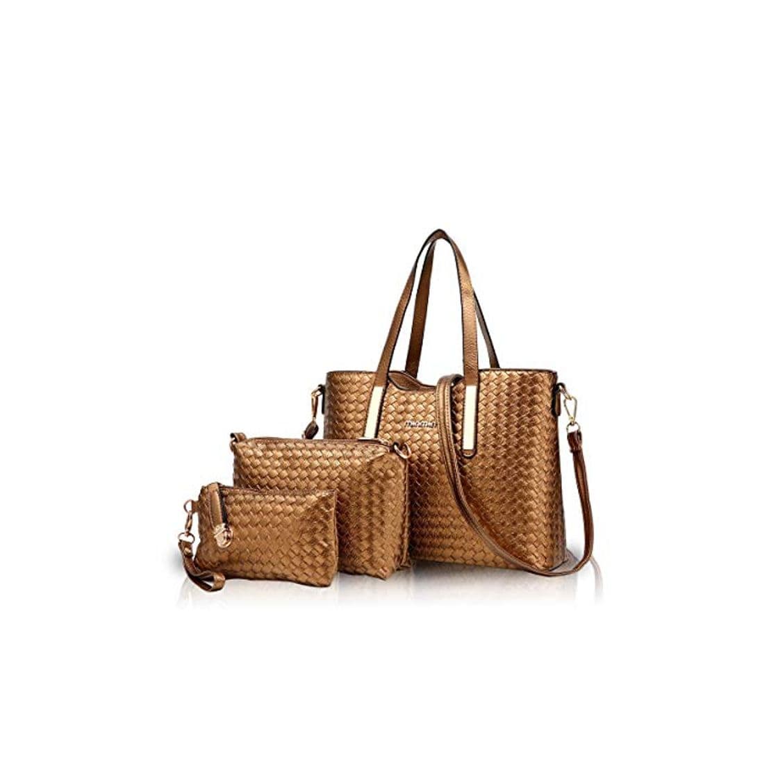 Product NICOLE&DORIS Bolsos de Mano para Mujer Bolsos 3 Piezas Bolsa Bolsos de Hombro para Damas Totes Bolsos Bandolera Crossbody Dorado