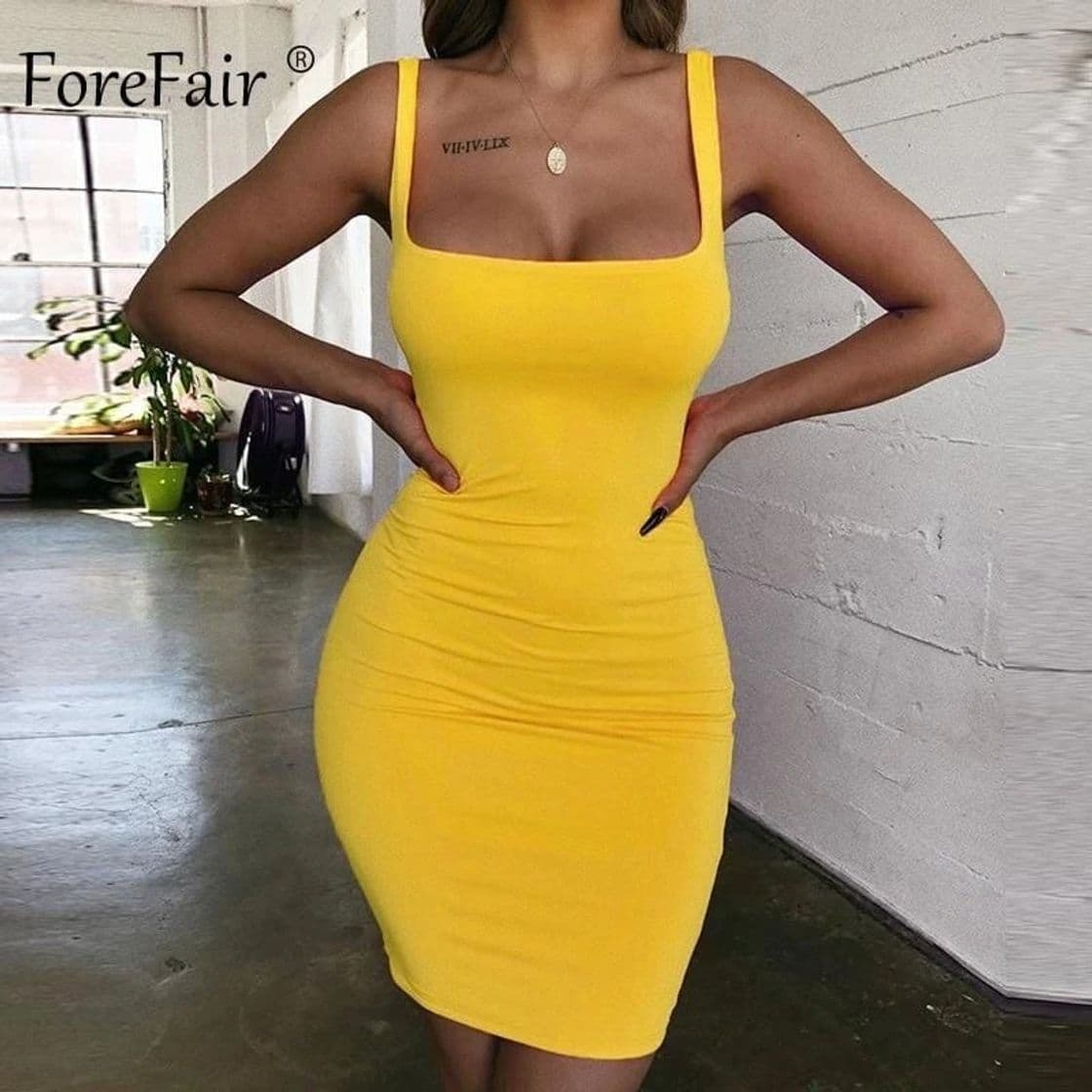 Fashion Fashbecome SPAGHETTI STRAP SEXY BODYCON DRESS