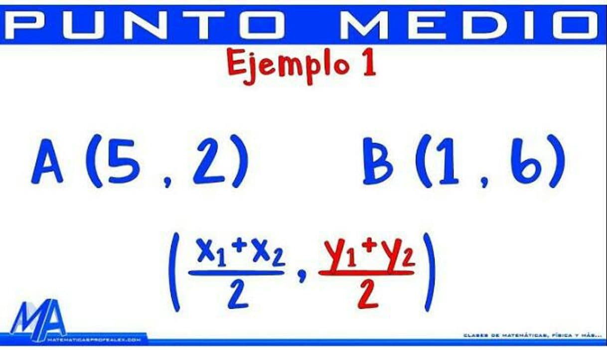 Moda Punto medio entre dos puntos | Ejemplo 1 - YouTube