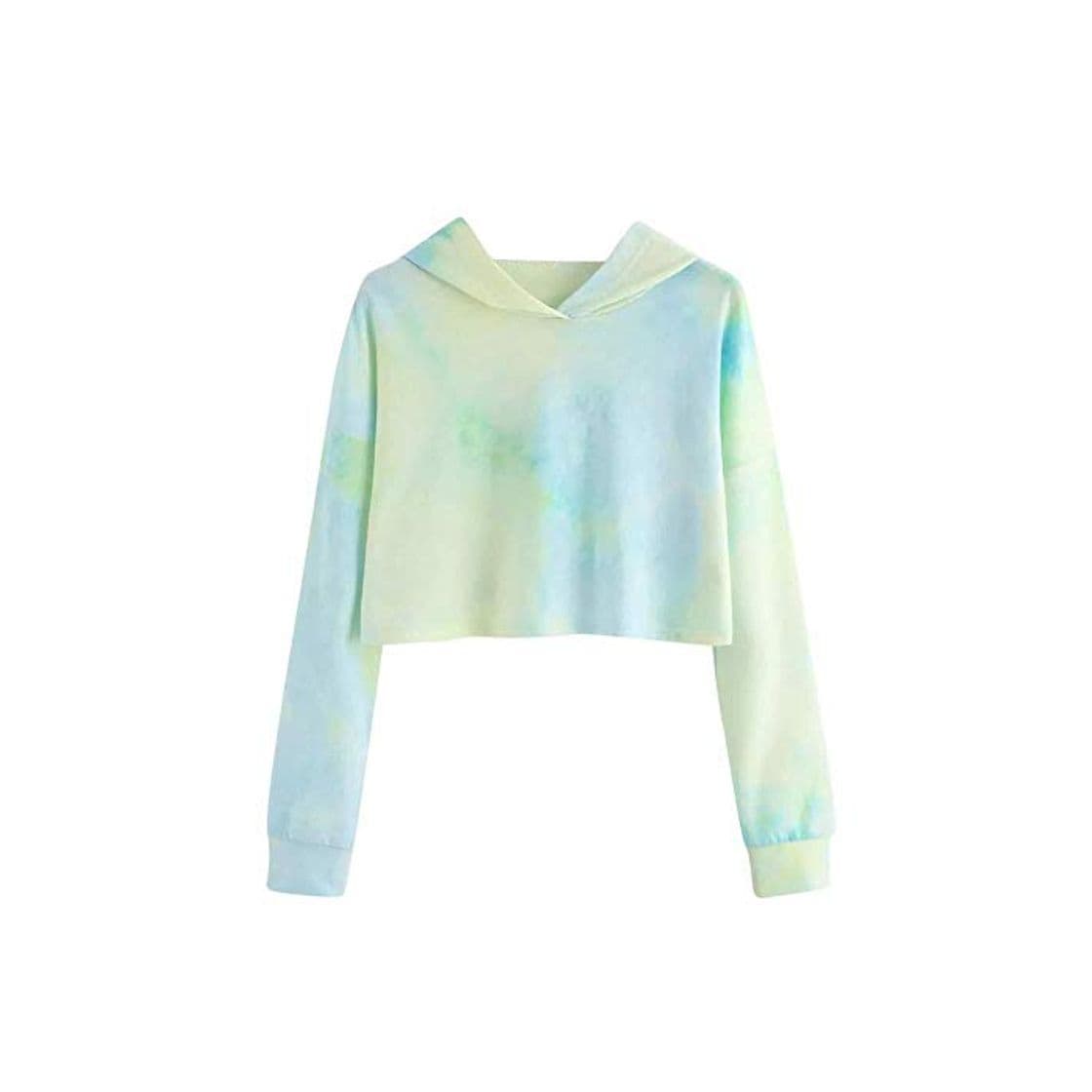 Fashion Sudadera con Capucha De Color Degradado para Mujer Sudadera Corta De Moda Completi Manga Larga Tops De Manga Larga Sudadera con Capucha Tie Dye Crop Tops Mgmgy Sudaderas De Mujer Crop Tops