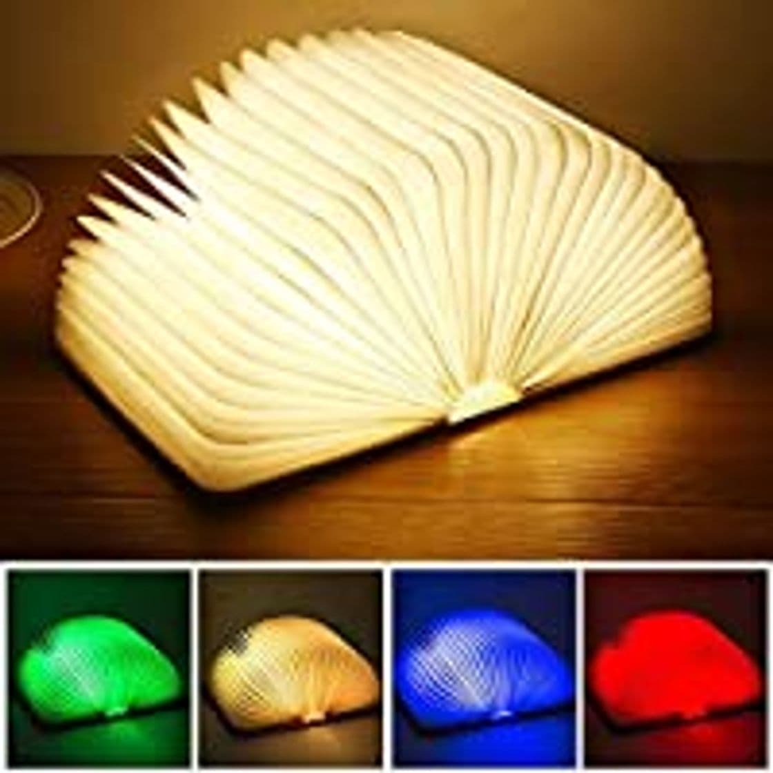 Producto Jtiwoh Wooden Book Lamp,Mini Folding Decorative LED Desk Lamp Wireless Portable USB