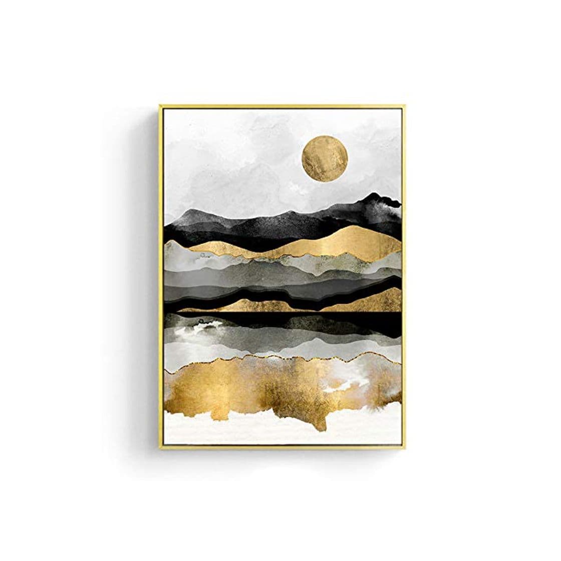 Product Impresión De La Lona Paisaje Japonés Golden Geometric Mountain Canvas Painting Abstract