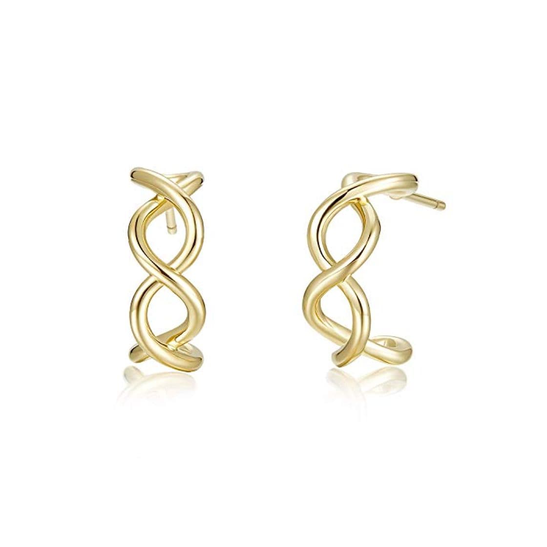 Producto AGVANA Aretes de Aro Rellenos de Oro Amarillo Criolla Abierta Pequeña Pendientes Infinitos Amor Nudo Infinito para Mujeres Niñas con Caja de Regalo de Joyas