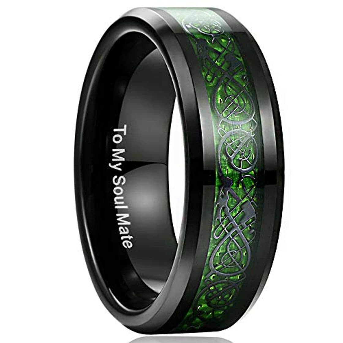 Fashion NUNCAD Anillo Hombre Mujer Unisexo con el patrón del dragón Tungsteno Acuerdo