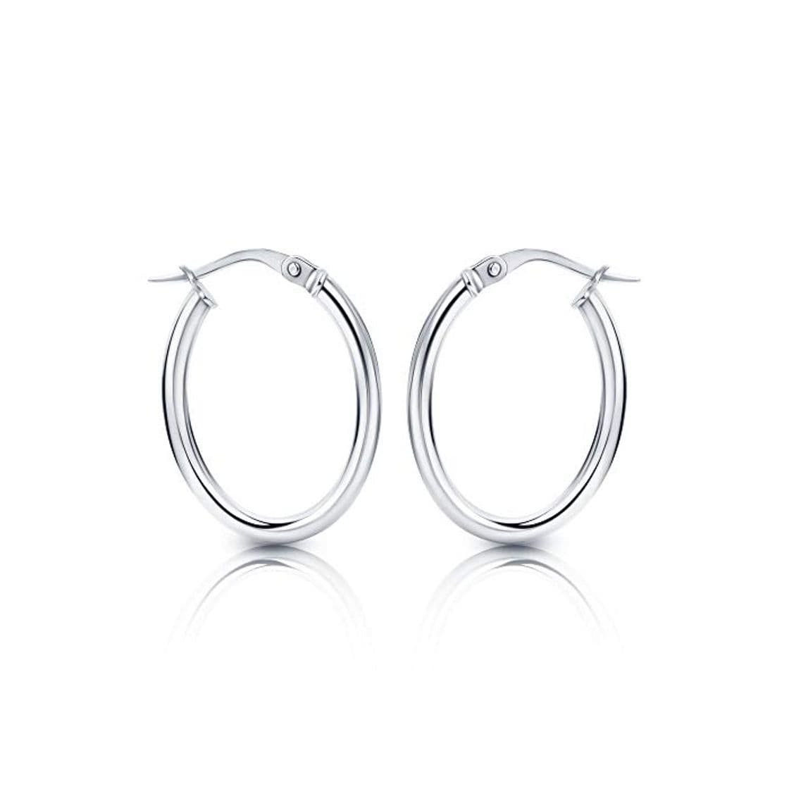 Producto Orovi pendientes de mujer aros en oro blanco 9 kilates ley 375