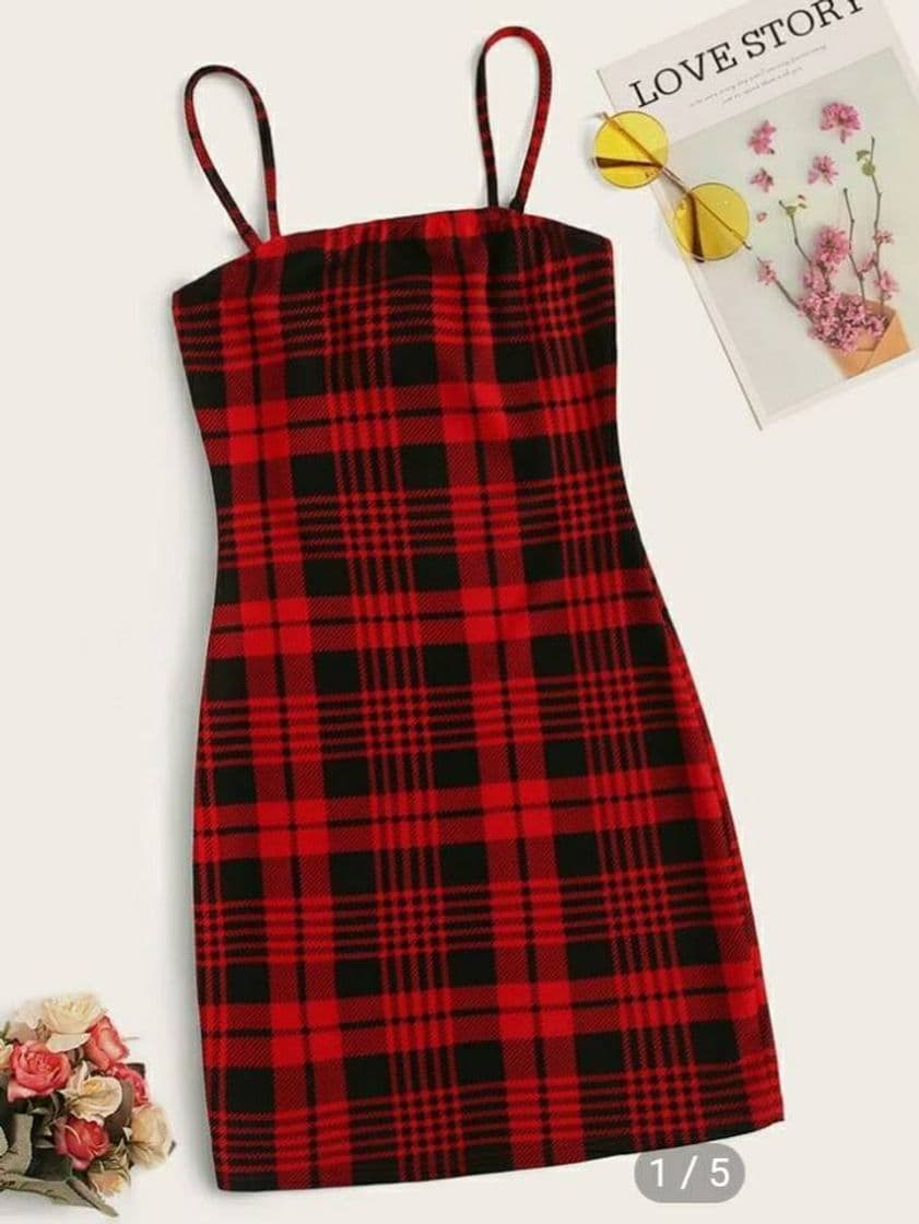 Moda Tartan Cami Mini Bodycon Dress | SHEIN USA