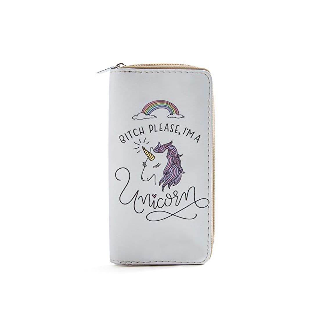 Product DonDon Mujeres Monedero Cartera de Bolsillo portamonedas Billetero con Motivo de Unicornio I Am a Unicorn