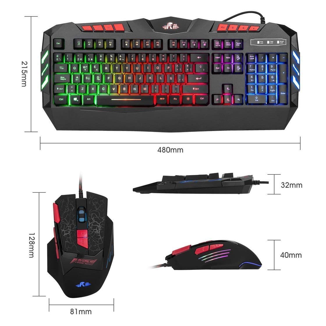 Electrónica Rii RK900+ Teclado con sensibilidad mecánica Completo