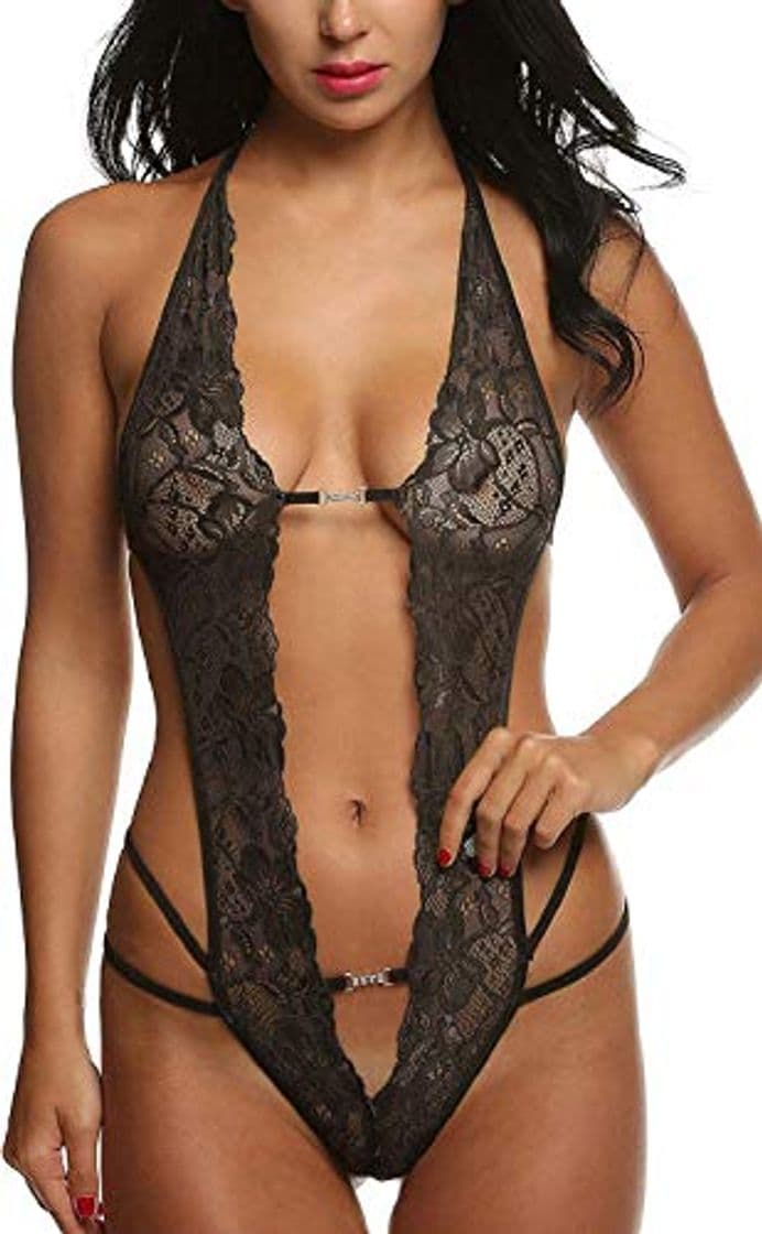 Moda UMIPUBO Mujer Ropa de Dormir Conjunto Sexy Transparente Lingerie Escotado por Detrás