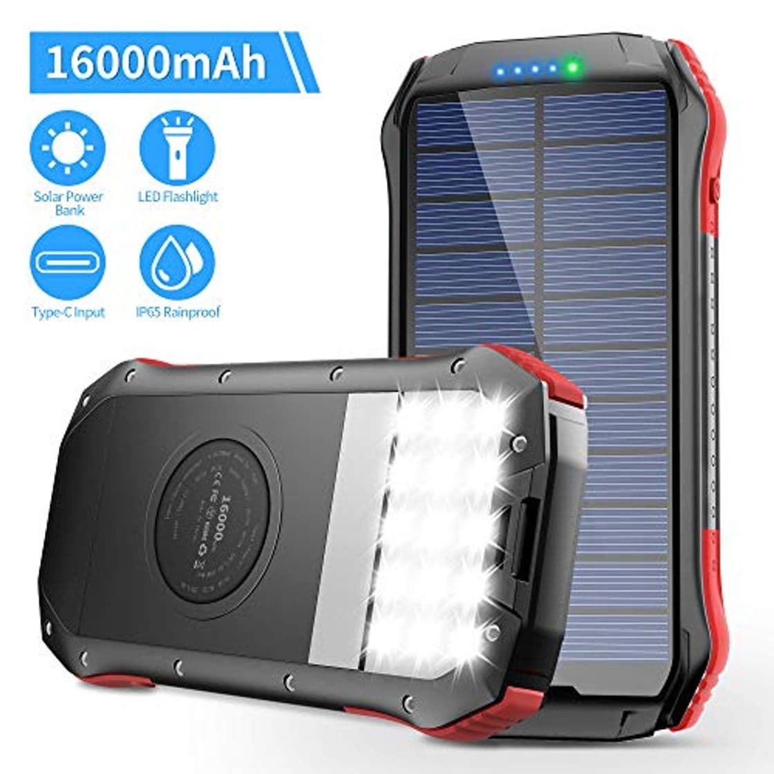 Product ORITO Cargador Solar Portátil Power Bank Solar 16000mAh