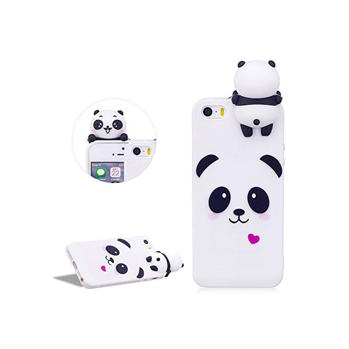 Product DasKAn Lindo Panda Mate Funda de Silicona para iPhone 5