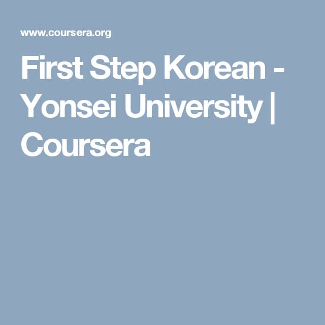 Fashion First Step Korean | Coursera