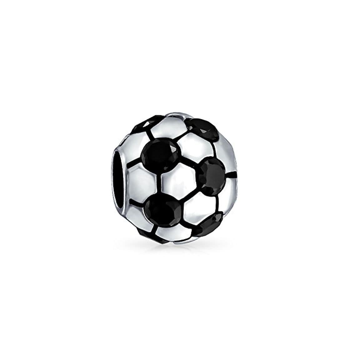 Fashion Bling Jewelry Cz Negro Blanco Mamá Balones Fútbol Jugador Fútbol Deportes Abalorio Mujer Pulsera Plata Esterlina Colocar Europeo