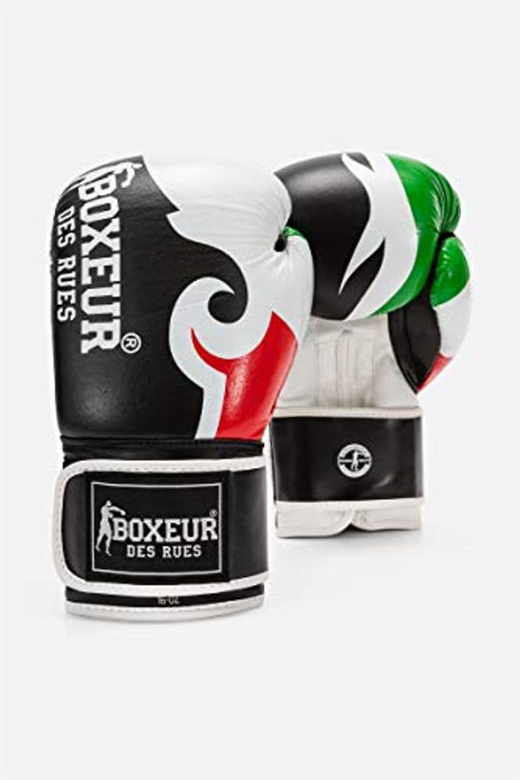 Moda BOXEUR DES RUES - Boxing Gloves In Black Leather With Tribal Print