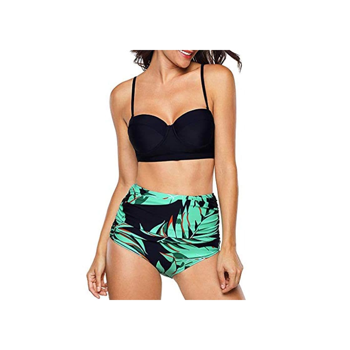 Producto Bikini Mujer Push Up 2019 Bikinis de Cintura Alta Sexy Traje de Baño de Dos Piezas Retro de Playa Bohemia Acolchado Bañador vikinis brasileño Conjunto Tallas Grandes Biquini Ropa