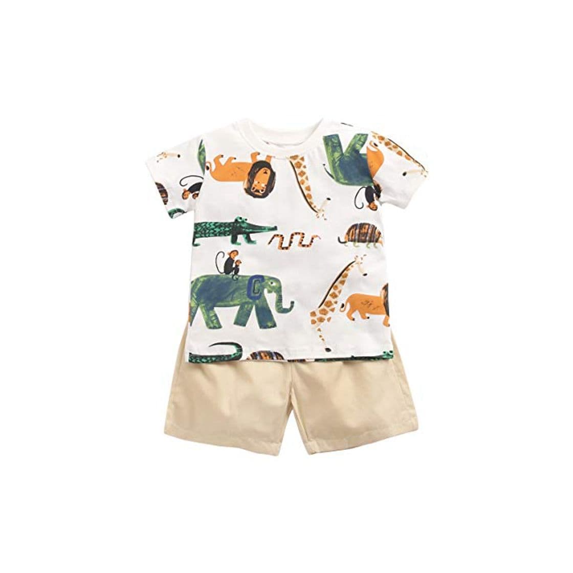 Fashion Sanlutoz Algodón Bebe Niño Conjuntos de Ropa 2pcs Verano Dibujos Animados Recién