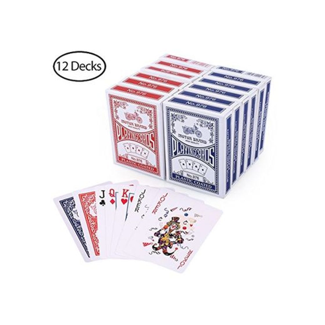 Product LotFancy Baraja Cartas Poker Clásica 12 Barajas Playnig Cards Standard Tamaño por