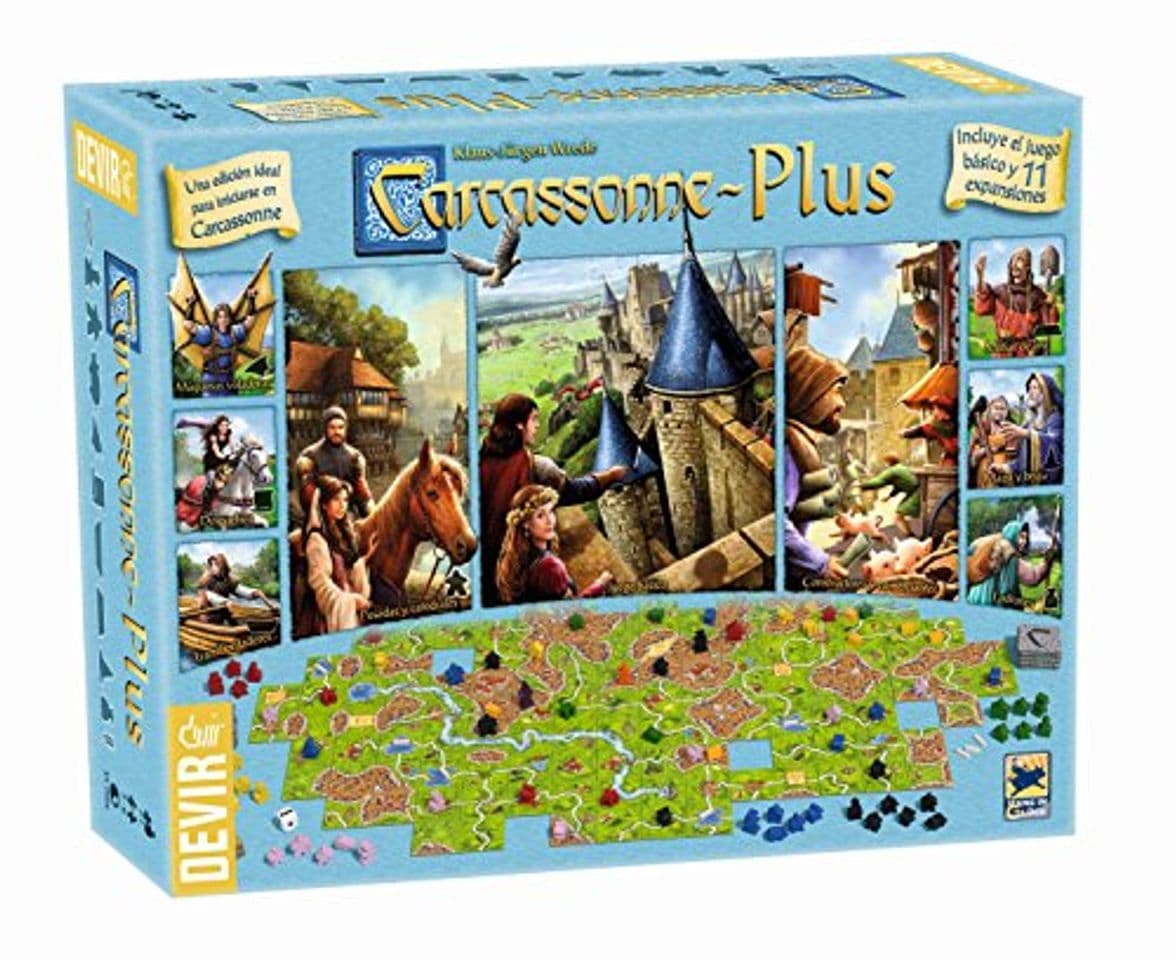 Product Devir Carcasonne - Plus, incluye el juego básico y 11 expansiones