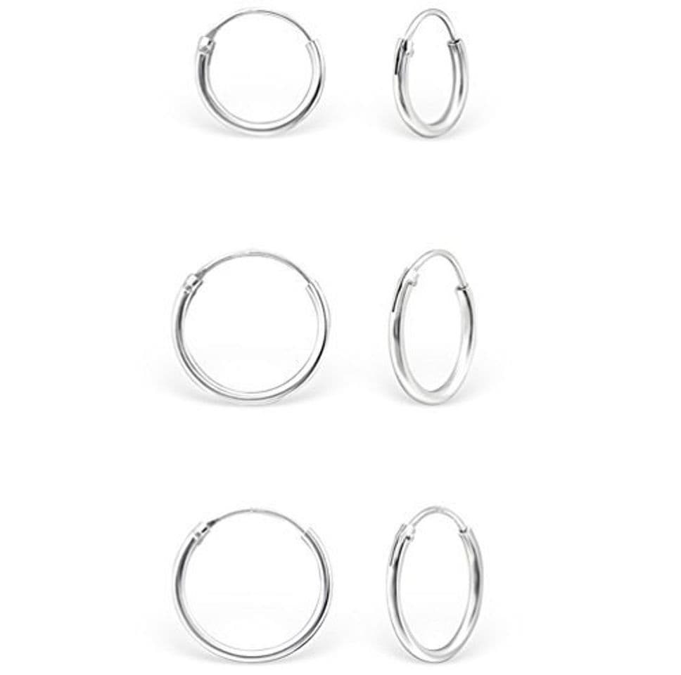 Place DTP Silver - Conjunto de 3 pares de Pendientes de Aro -