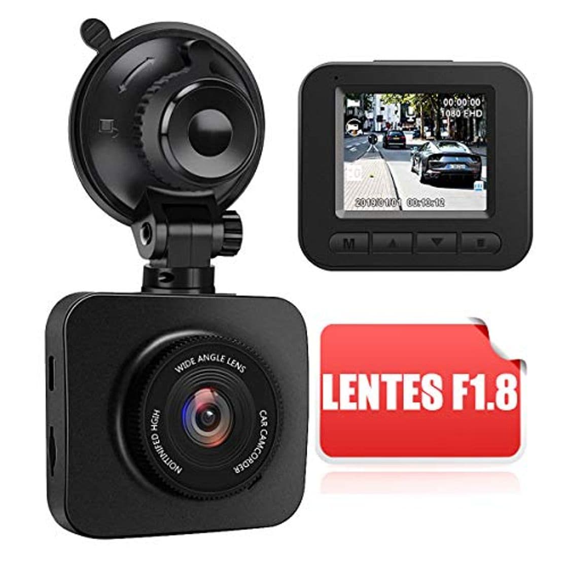 Place AWESAFE Cámara de Coche Dash CAM 1080P Full HD 170 Ángulo con