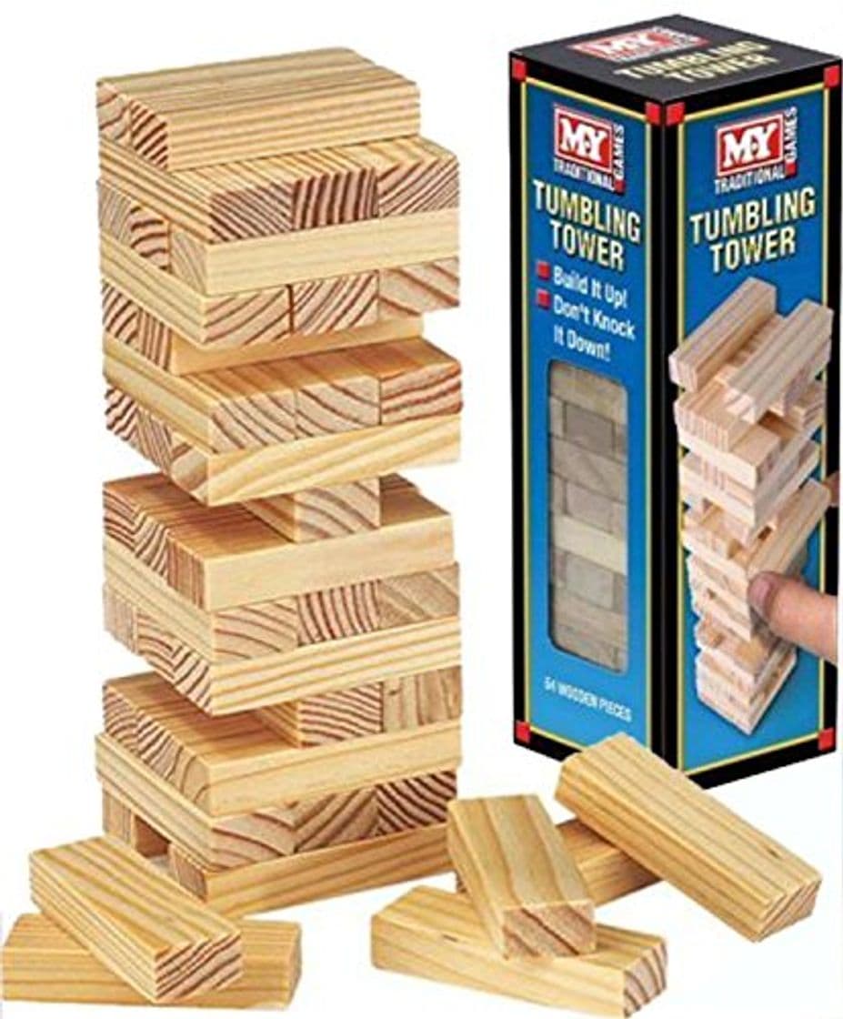 Product Wooden Tumbling Stacking Tower Kids Family Party Board Game by Holland Plastics