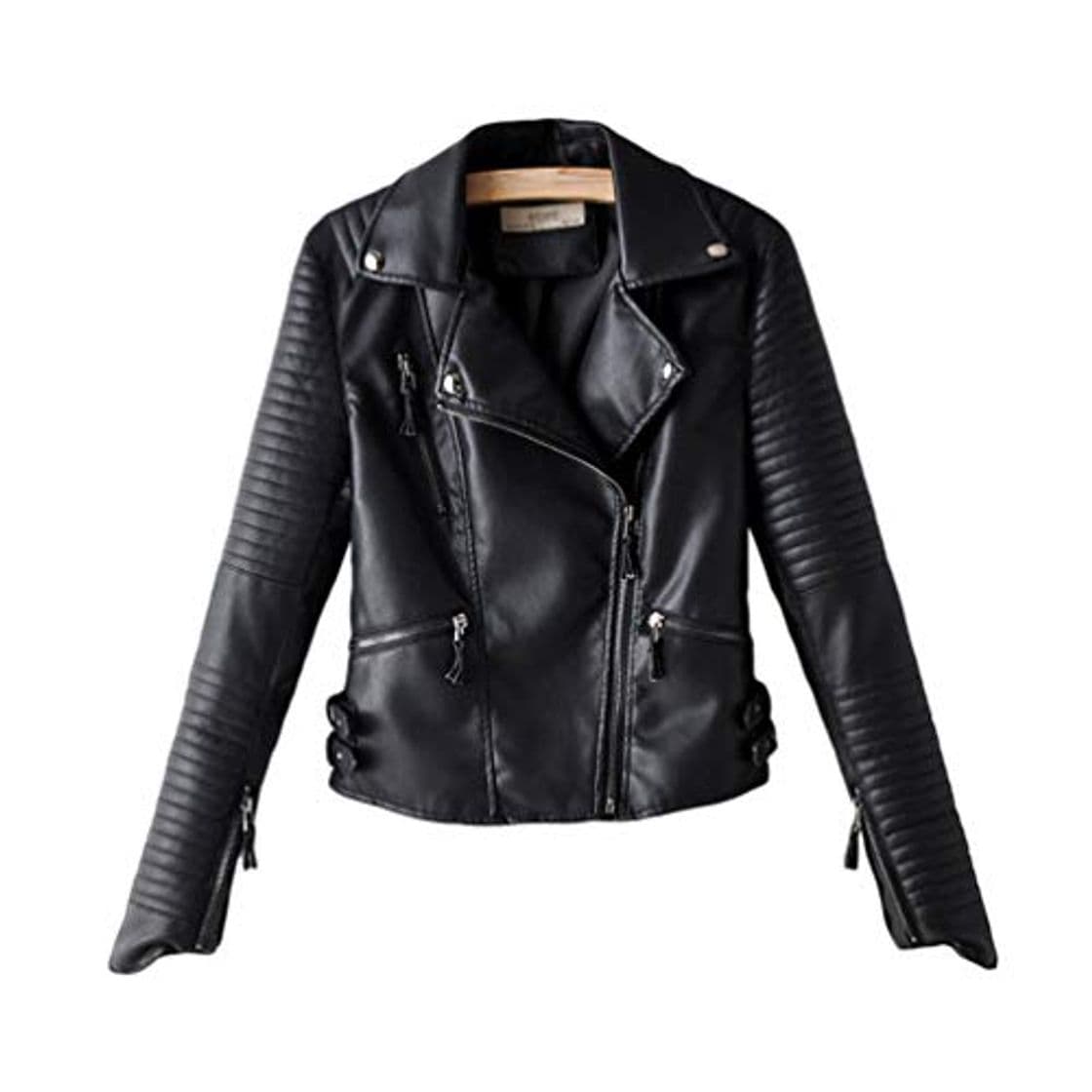 Product Kaiyei Mujer Cuero Casacas Moda Slim Fit Primavera Otoño Biker Cazadora Mujer Polipiel Chamarra Casual Cremallera Corto Abrigo Biker Chaquetas Cortas De Piel Dama Cuero Sintetico Blazer Negro S