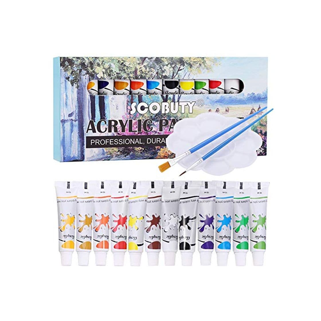 Product Pinturas Acrílicas, Acrylic Paint Set, Set de 12