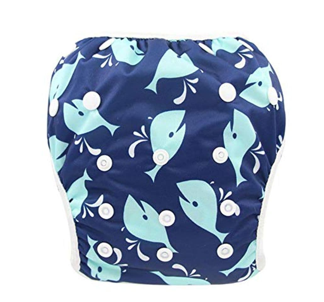 Producto Jiushilun pañales Baby Swim Diaper Print Pañales de tela impermeables CoverReutilizables Pañales de bebé lavables Pañales de bolsillo EC