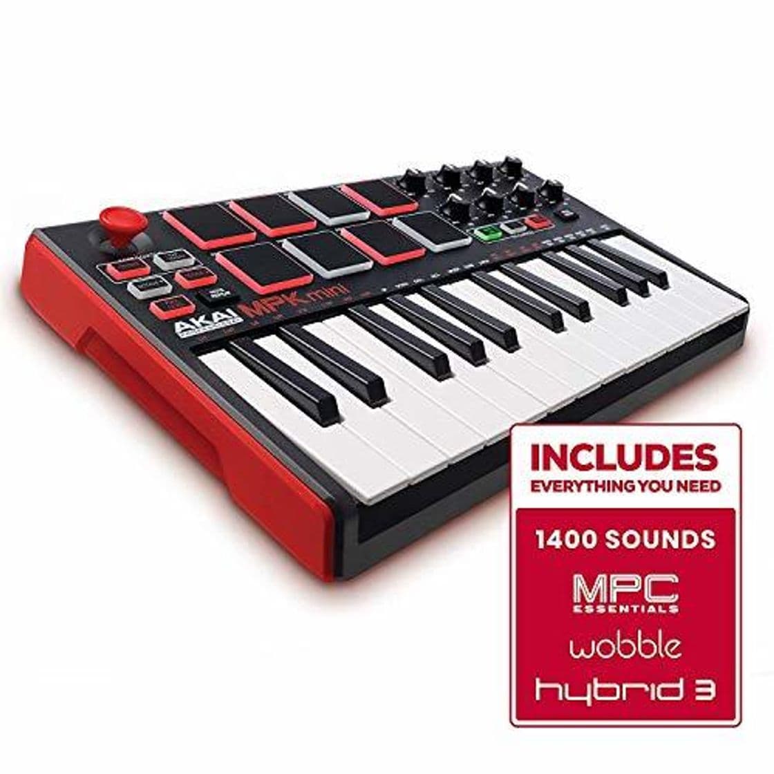 Electronic AKAI Professional MPK MINI MKII - Teclado controlador MIDI USB portátil con