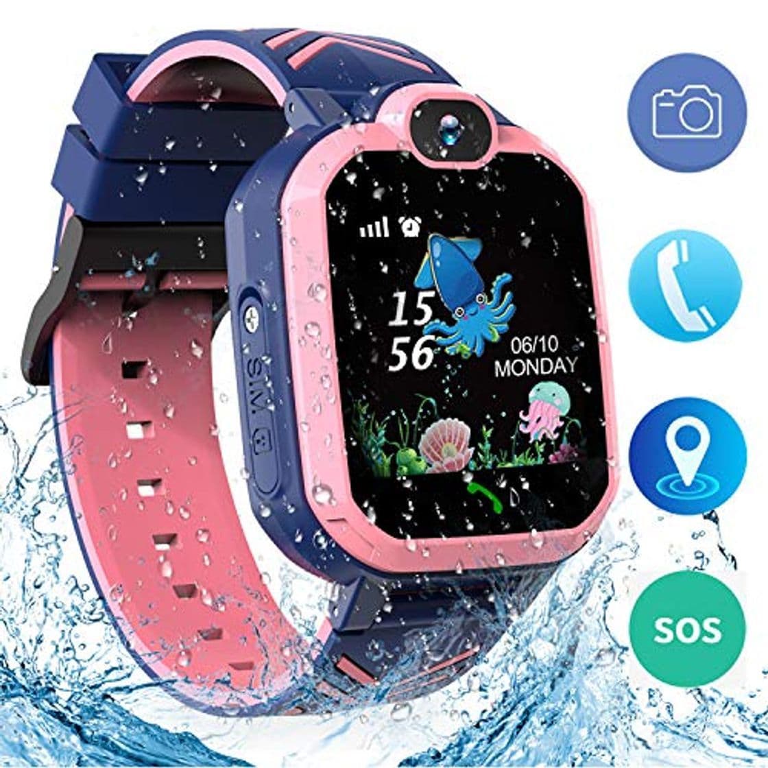 Moda Jaybest Niños SmartWatch Phone -Niños Impermeable Smartwatch con rastreador de LBS con