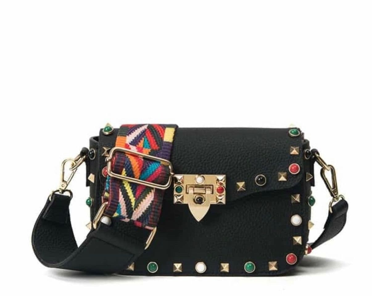 Product Bolso de tachuelas y correa de colores SHEIN 