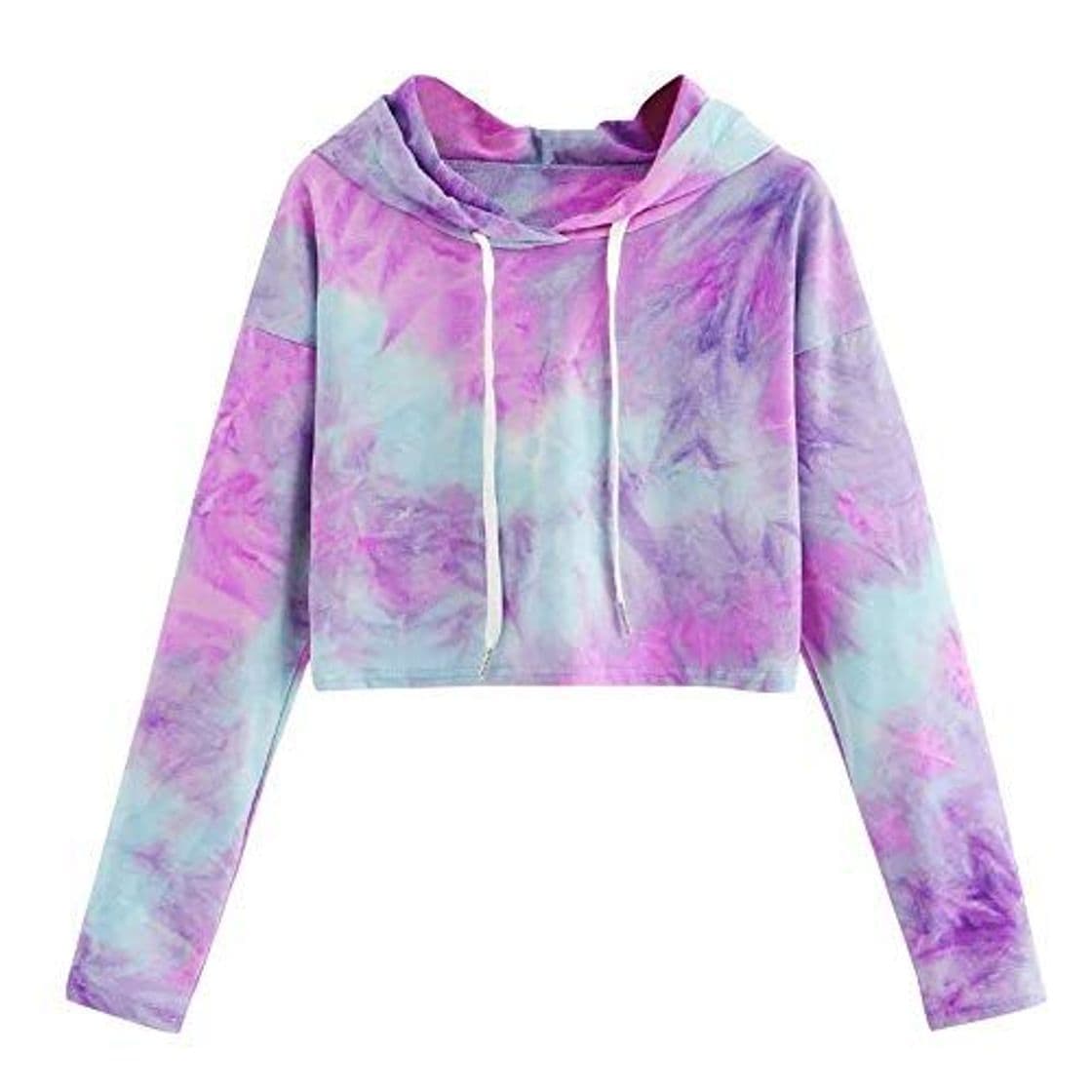 Product Color Tie Dye Sudaderas Tumblr Cortas con Capucha para Mujer Chica Adolescente