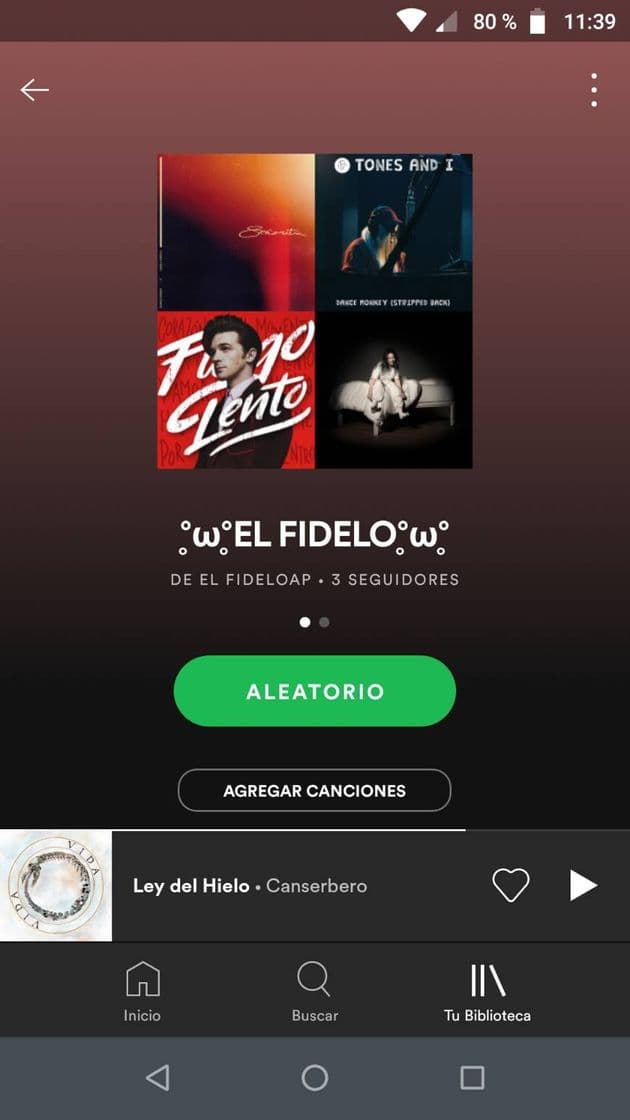 Canción Mi playlist de Spotify 