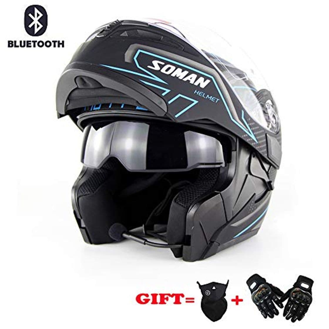 Product JEANN-MThelmet Bluetooth Moto Casco Casco Modular Casco de Motocicleta de Carreras de