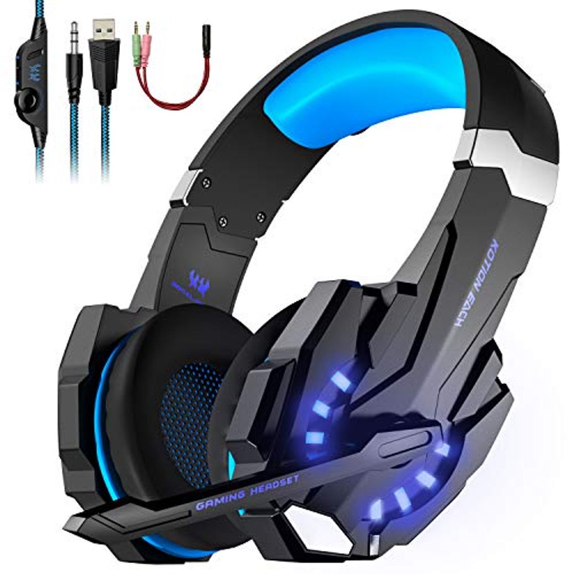 Producto LESHP - Auriculares para gamer G9000 con cable para PC, PS4, portátil, tableta