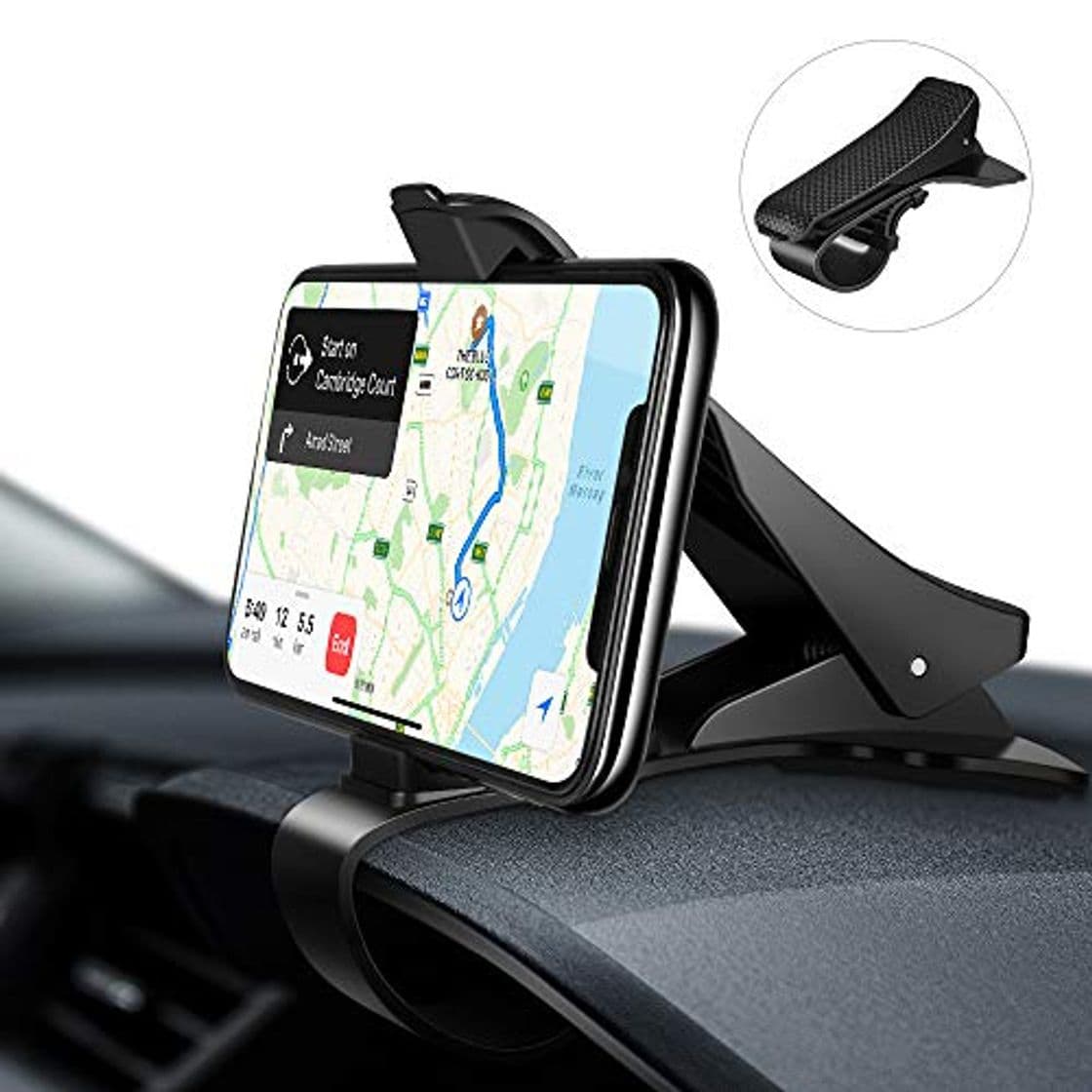 Producto Eono by Amazon - Soporte Móvil para Coche，HUD Soporte Móvil Coche GPS