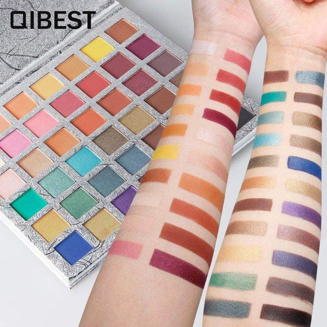 Belleza QIBEST Paleta de sombras de ojos 42 colores sombra de ojos Powder