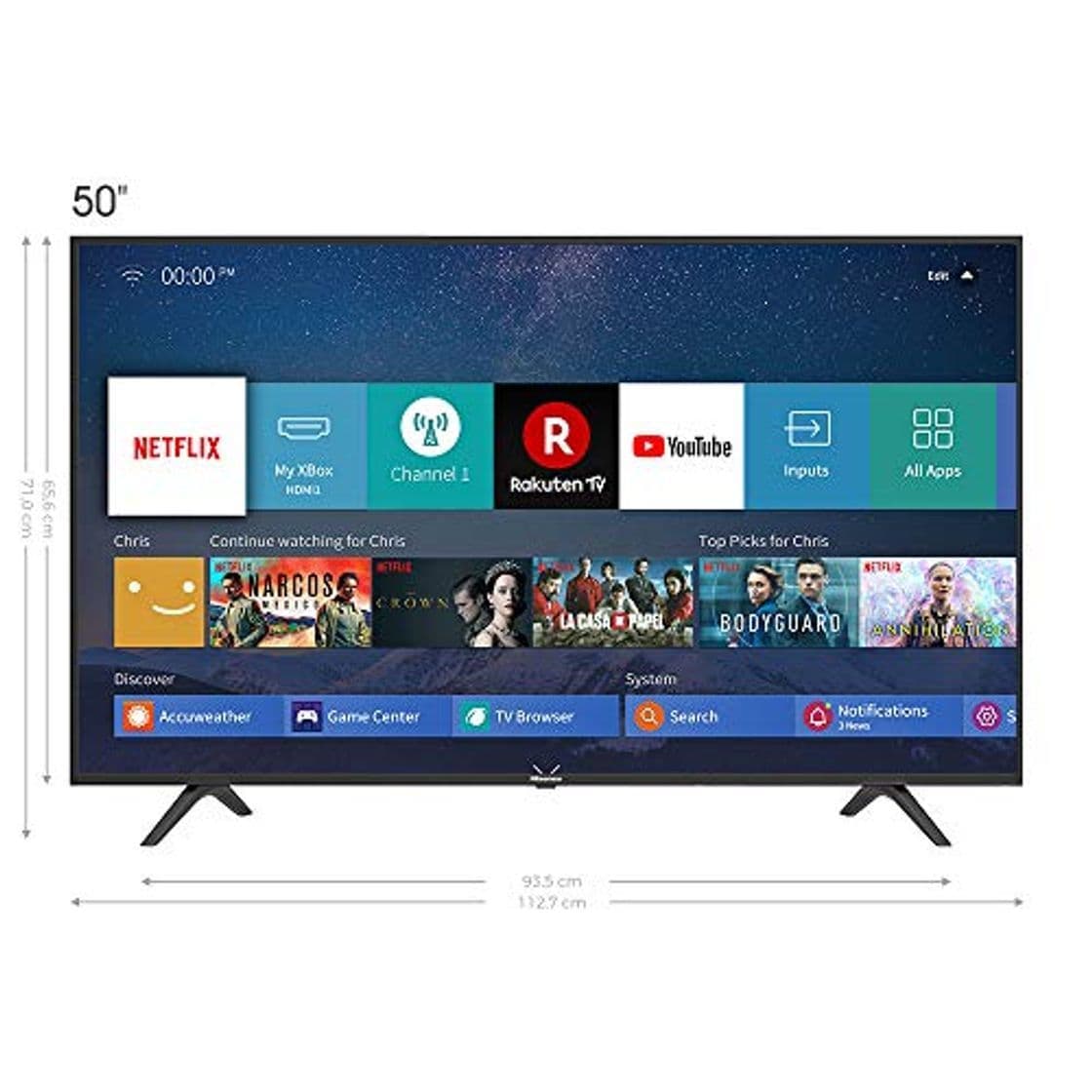 Electronic Hisense H50BE7000 - Smart TV 50' 4K Ultra HD con Alexa Integrada