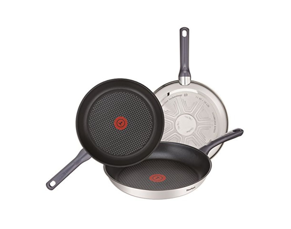 Home Tefal Daily Cook - Set de 3 sartenes de acero inoxidable de