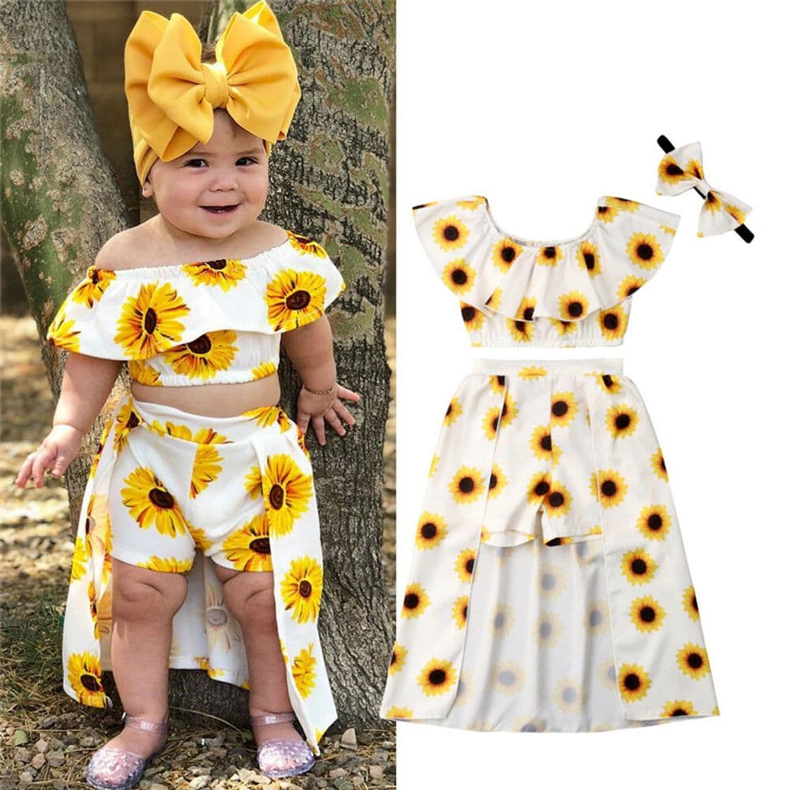 Fashion Conjunto de girasoles para niñas