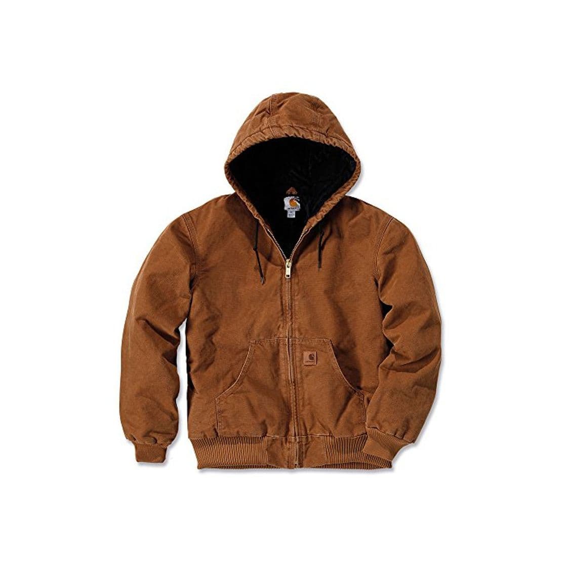 Fashion Chaqueta Carhartt acolchada para hombre, con forro de franela, L, marrón