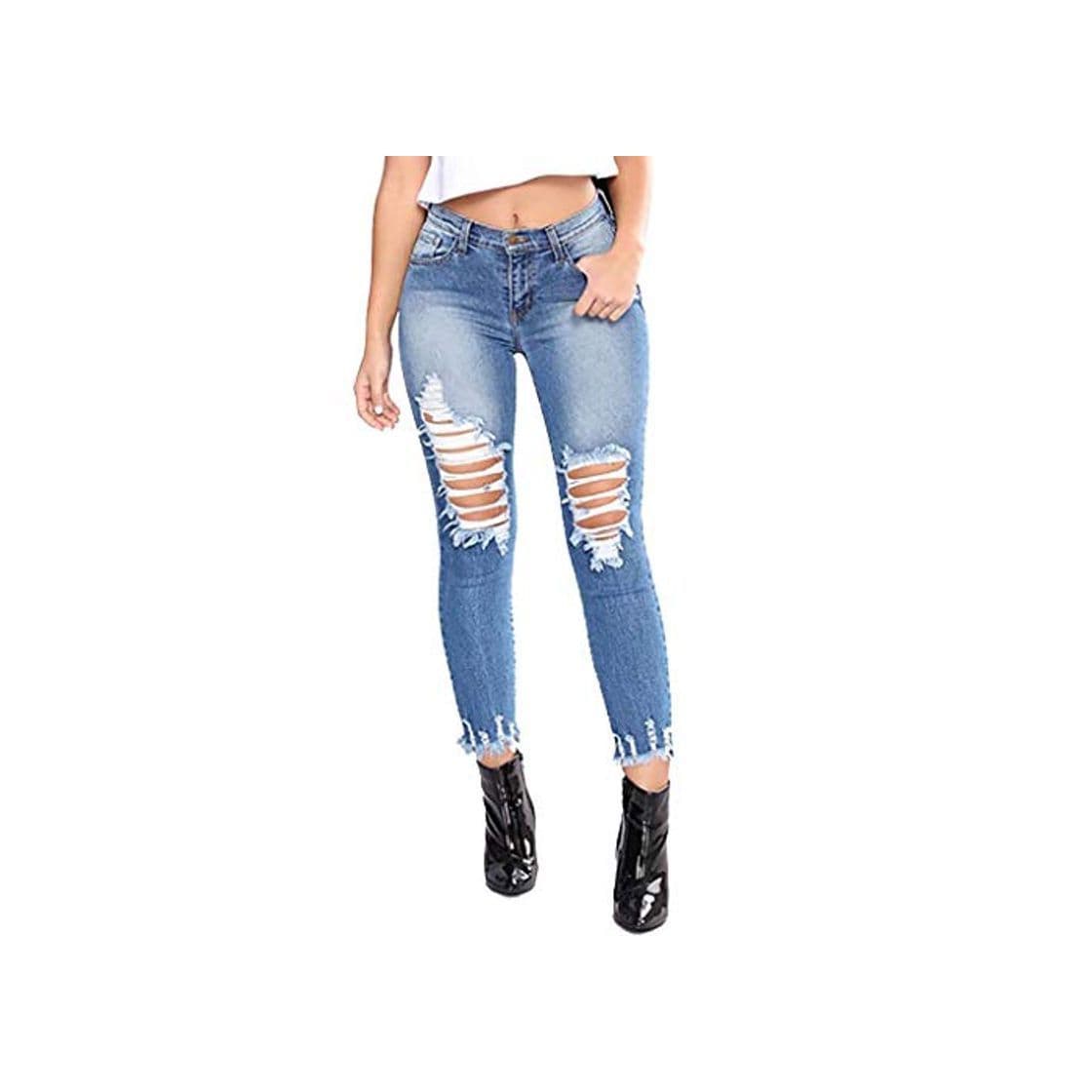 Product RISTHY Jeans Skinny Push-Up Mujer Vaqueros Rotos