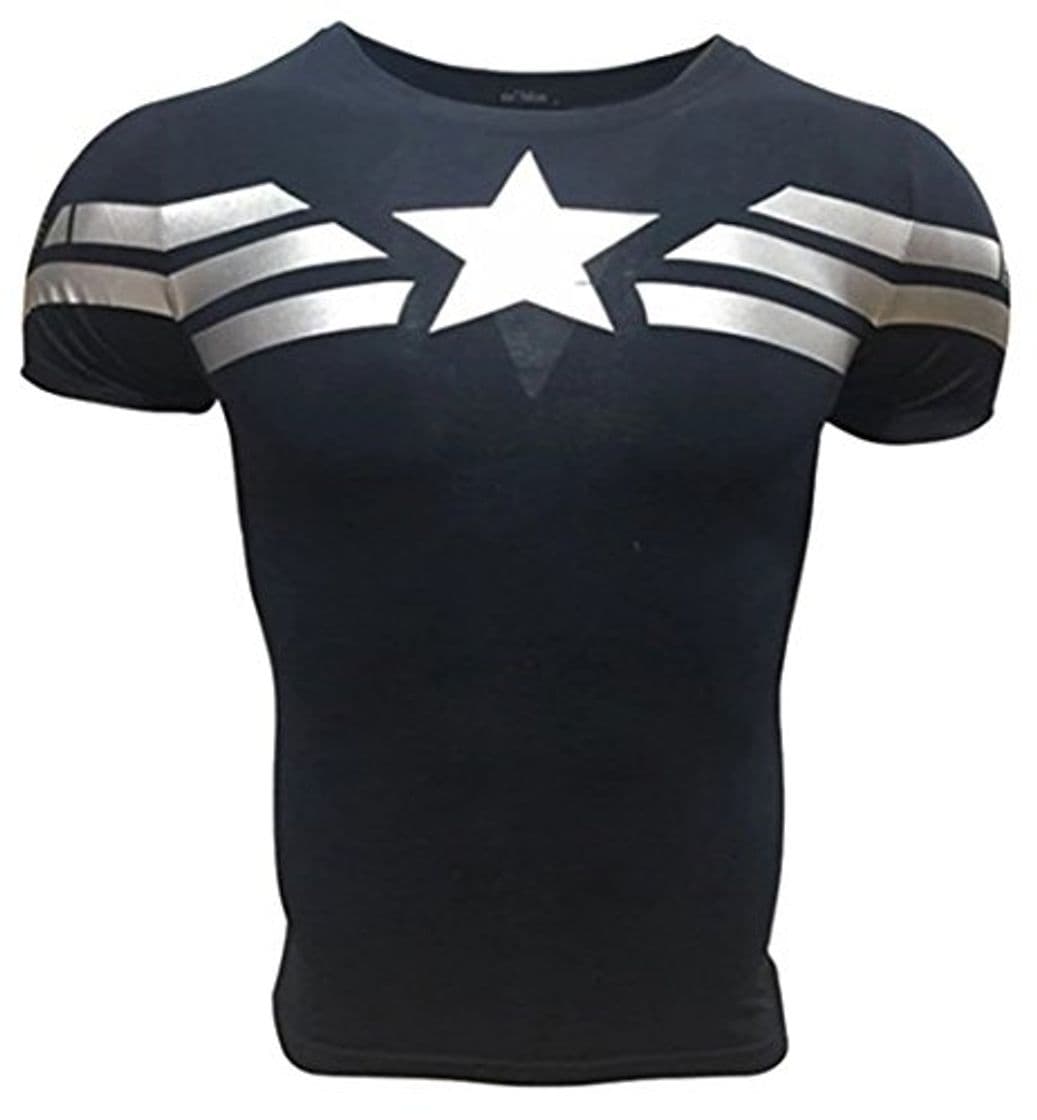 Fashion A. M. Sport Camiseta Fitness Compresion Hombre con Dibujos de Superheroes para