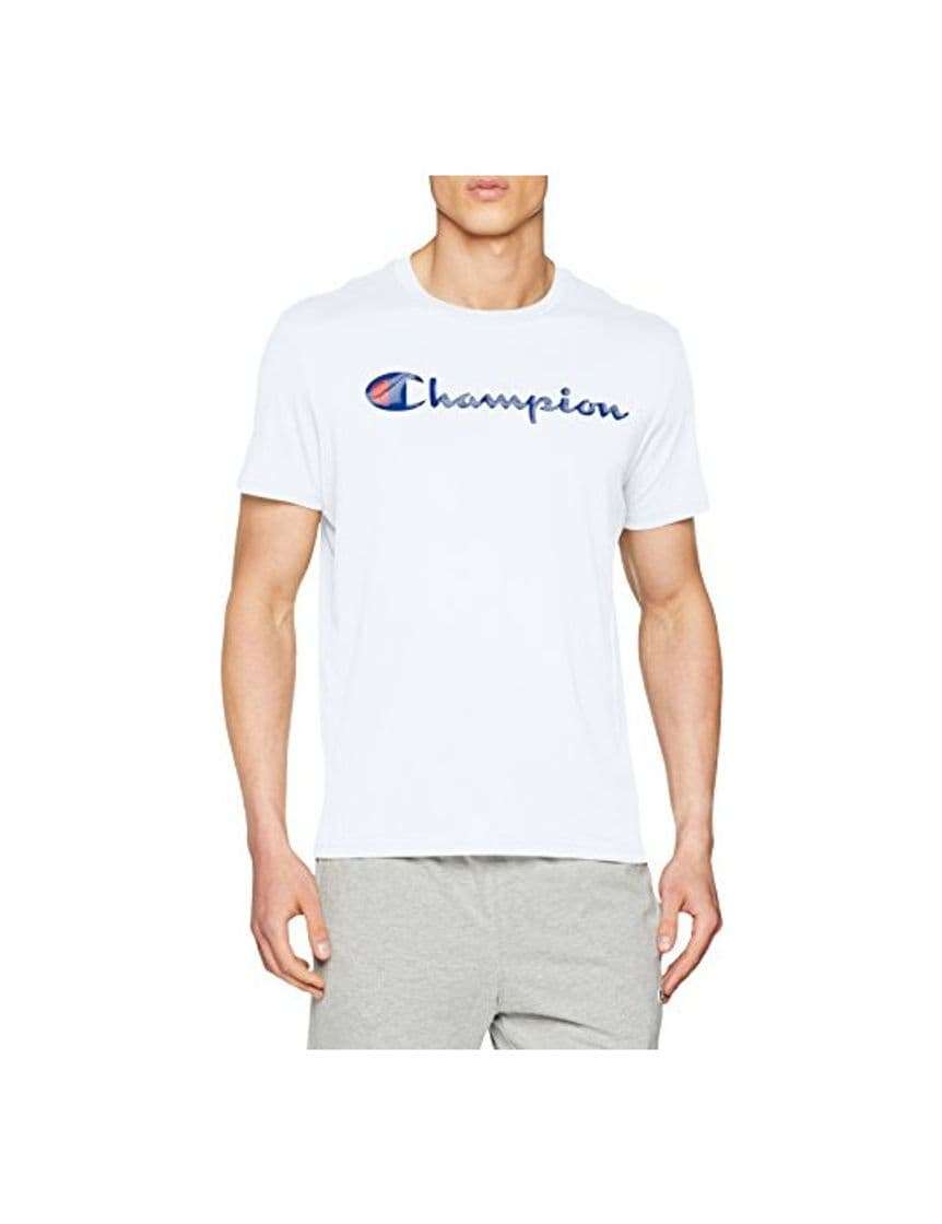 Moda Champion Crewneck T-Shirt, Camiseta Hombre, Blanco