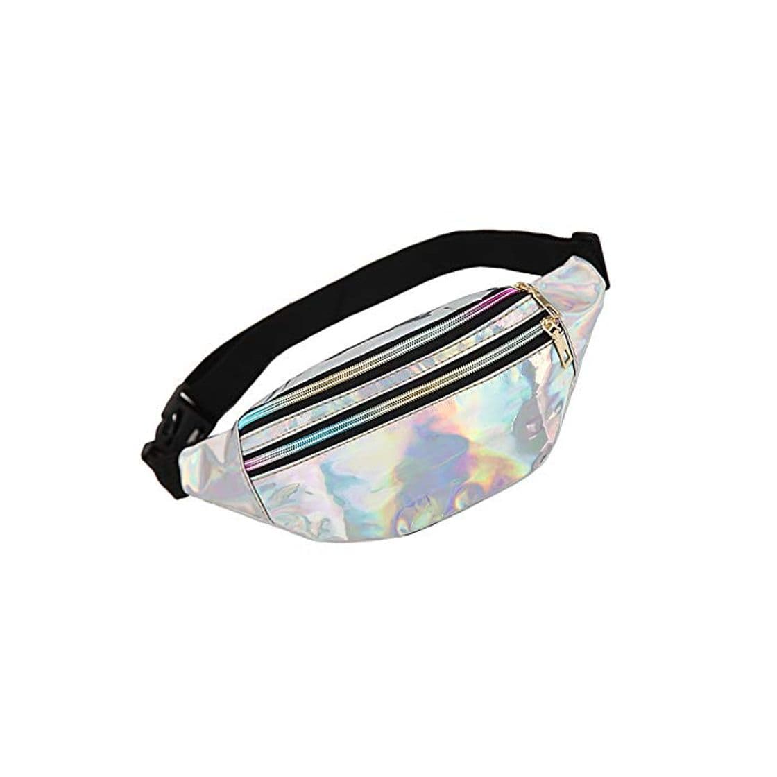 Product WD&CD Cangurera Deportiva Cinturón Bolso Unisex Moda PU Holográfica Cintura Bolsa Brillante