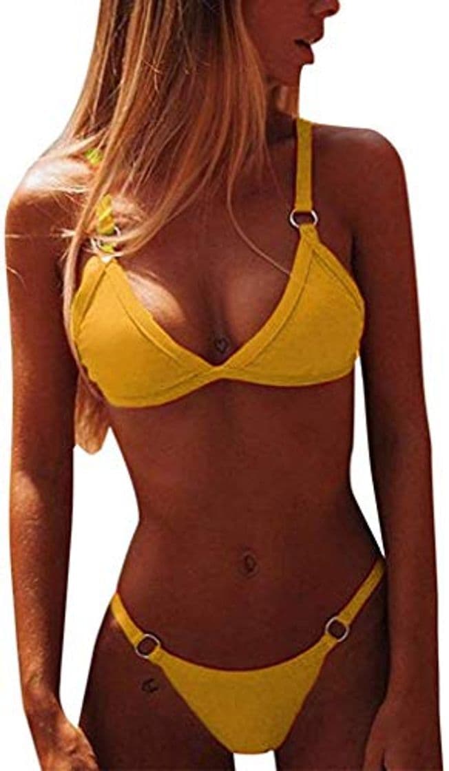 Producto CheChury Bikini Mujer Conjuntos Brasileño Sexy Tanga Mujer Playa Ropa de Baño Traje de Baño Sexy Bañador de Baño Tops y Braguitas 2 Piezas Verano